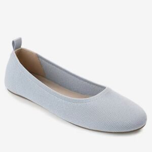New Journee Collection Jersie Foldable Ballet Flat, Light Blue | 7